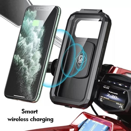 Motorcycle / Bicycle Handlebar Wireless Charging Waterproof Box Mobile Phone Holder, M18S-A1, M18L-A1