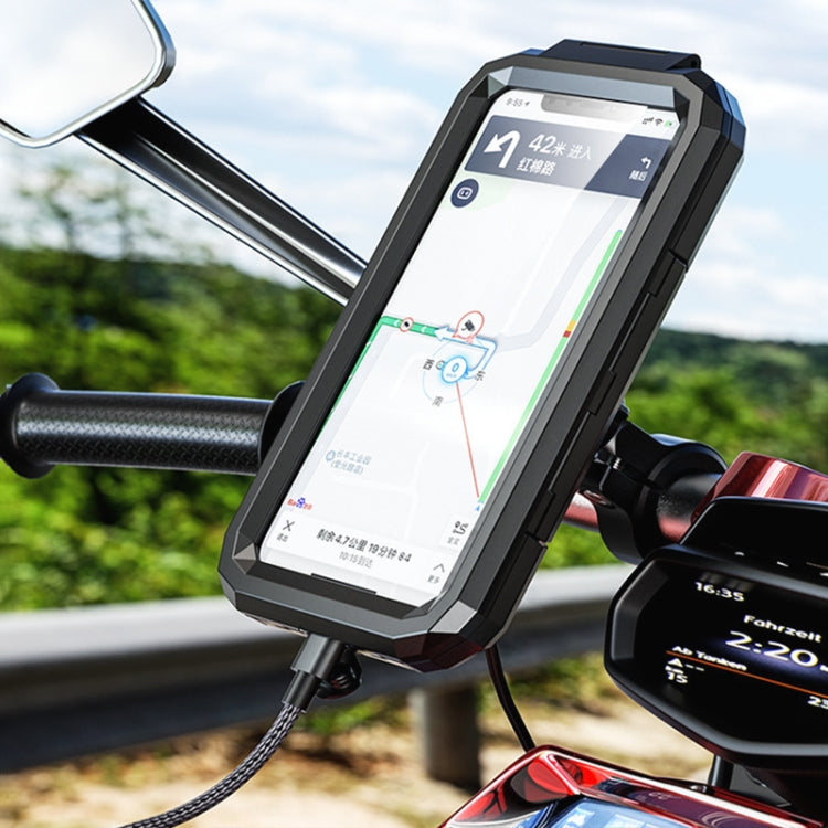 Motorcycle / Bicycle Handlebar Wireless Charging Waterproof Box Mobile Phone Holder, M18S-A1, M18L-A1
