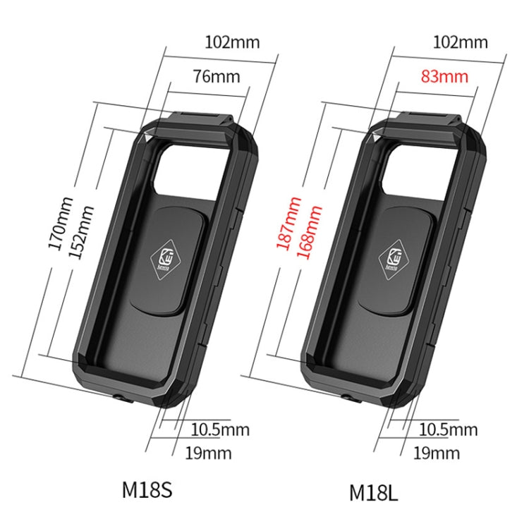Motorcycle / Bicycle Rearview Mirror Wireless Charging Waterproof Box Mobile Phone Holder, M18S-A2, M18L-A2