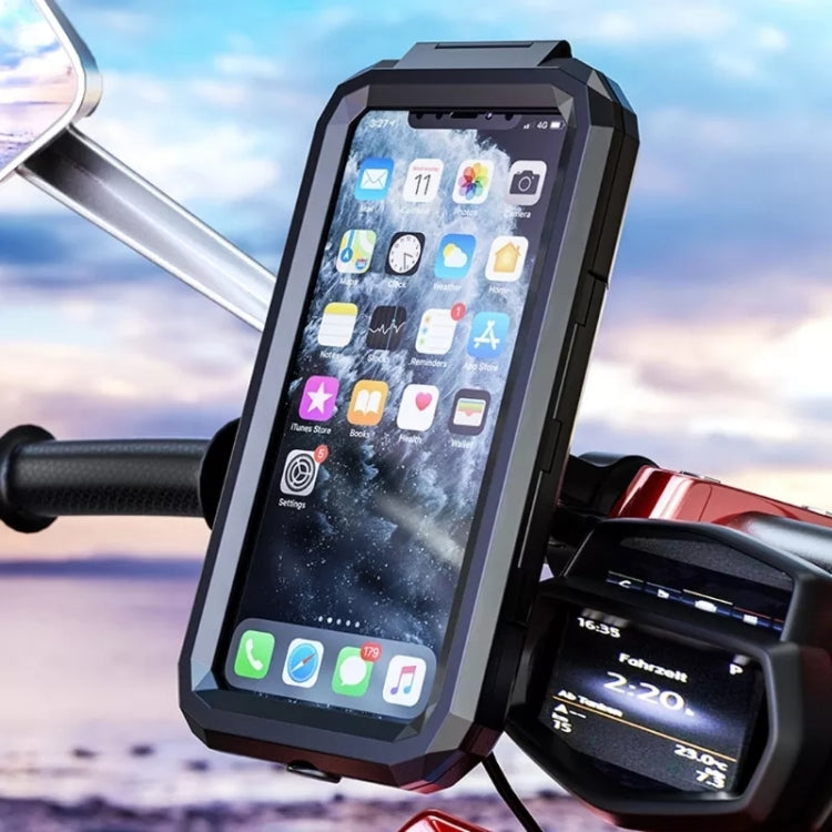 Motorcycle / Bicycle Rearview Mirror Wireless Charging Waterproof Box Mobile Phone Holder, M18S-A2, M18L-A2