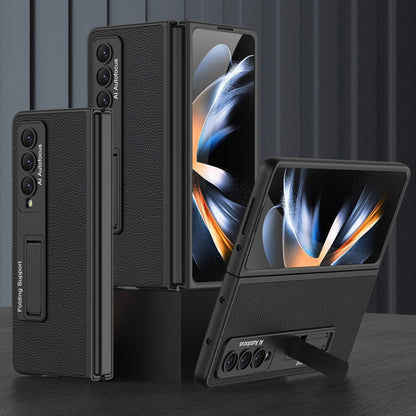 GKK Ultra-thin Plain Leather Full Phone Case with Stand, For Samsung Galaxy Z Fold4