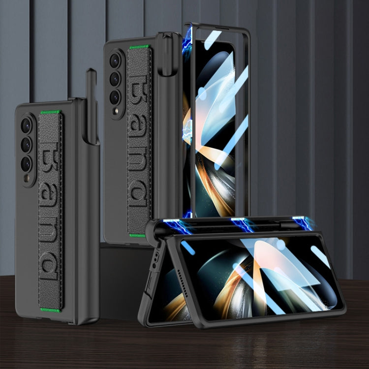 GKK Integrated Magnetic Folding Hinge Phone Case with Wrist Strap & Pen Holder, For Samsung Galaxy Z Fold4