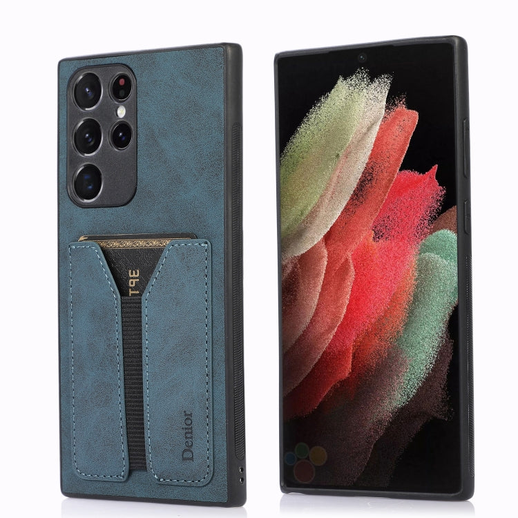 Denior DV Elastic Card PU Back Cover Phone Case, For Samsung Galaxy S22 5G, For Samsung Galaxy S22+ 5G, For Samsung Galaxy S22 Ultra 5G, For Samsung Galaxy S21 5G, For Samsung Galaxy S21+ 5G, For Samsung Galaxy S21 Ultra 5G, For Samsung Galaxy Note20��...