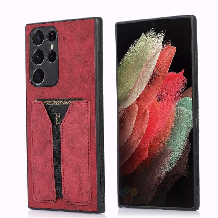 Denior DV Elastic Card PU Back Cover Phone Case, For Samsung Galaxy S22 5G, For Samsung Galaxy S22+ 5G, For Samsung Galaxy S22 Ultra 5G, For Samsung Galaxy S21 5G, For Samsung Galaxy S21+ 5G, For Samsung Galaxy S21 Ultra 5G, For Samsung Galaxy Note20��...