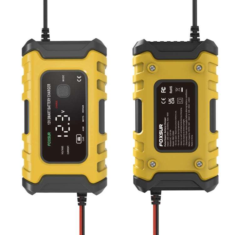 FOXSUR 6A 12V Motorcycle / Car Smart Battery Charger, US Plug, UK Plug, EU Plug, AU Plug