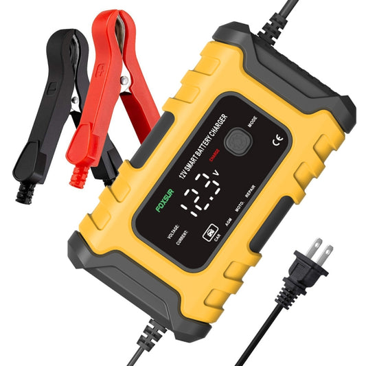 FOXSUR 6A 12V Motorcycle / Car Smart Battery Charger, US Plug, UK Plug, EU Plug, AU Plug