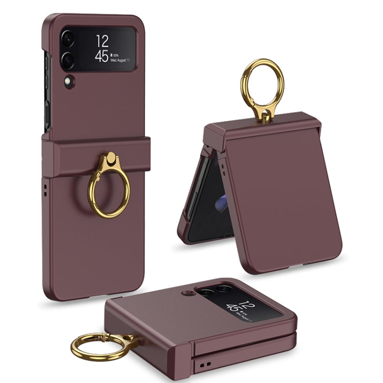 GKK Ultrathin Hinge Full Coverage Phone Case with Ring Holder, For Samsung Galaxy Z Flip4
