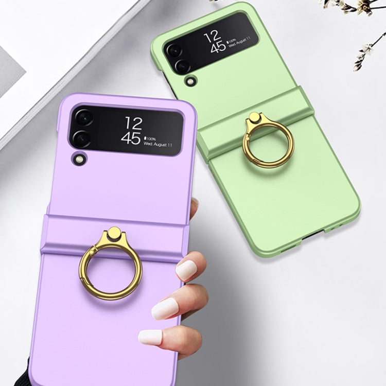 GKK Ultrathin Hinge Full Coverage Phone Case with Ring Holder, For Samsung Galaxy Z Flip4