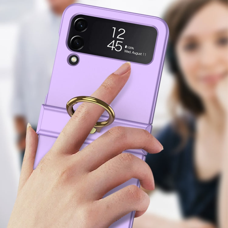 GKK Ultrathin Hinge Full Coverage Phone Case with Ring Holder, For Samsung Galaxy Z Flip4