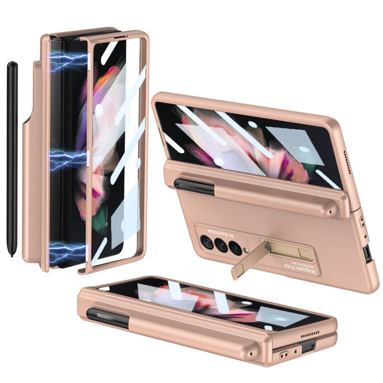 GKK Full Coverage Magnetic Fold Hinge Shockproof Phone Case with Pen Slots, For Samsung Galaxy Z Fold3 5G