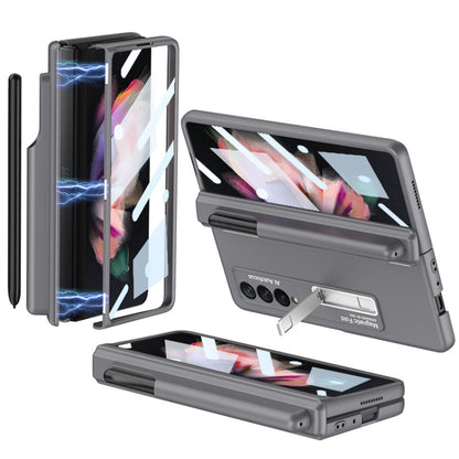 GKK Full Coverage Magnetic Fold Hinge Shockproof Phone Case with Pen Slots, For Samsung Galaxy Z Fold3 5G