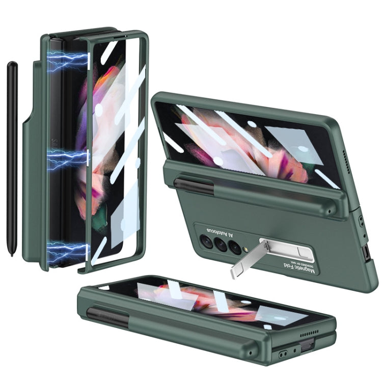 GKK Full Coverage Magnetic Fold Hinge Shockproof Phone Case with Pen Slots, For Samsung Galaxy Z Fold3 5G