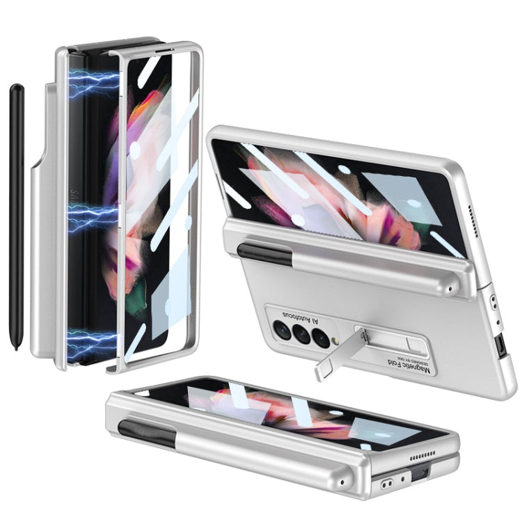 GKK Full Coverage Magnetic Fold Hinge Shockproof Phone Case with Pen Slots, For Samsung Galaxy Z Fold3 5G