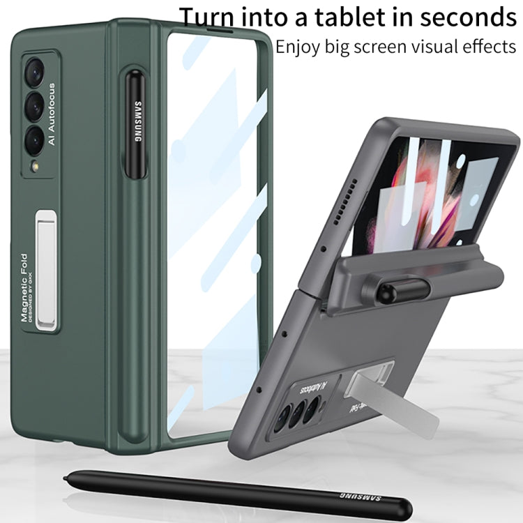 GKK Full Coverage Magnetic Fold Hinge Shockproof Phone Case with Pen Slots, For Samsung Galaxy Z Fold3 5G