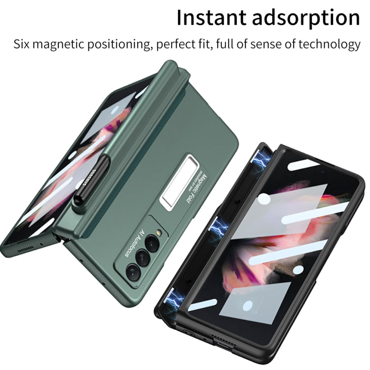 GKK Full Coverage Magnetic Fold Hinge Shockproof Phone Case with Pen Slots, For Samsung Galaxy Z Fold3 5G