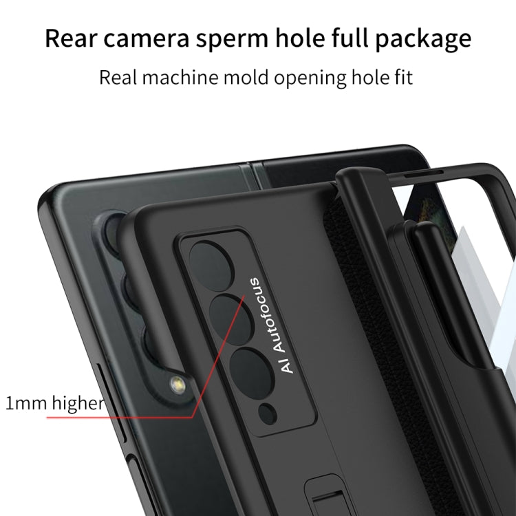 GKK Full Coverage Magnetic Fold Hinge Shockproof Phone Case with Pen Slots, For Samsung Galaxy Z Fold3 5G