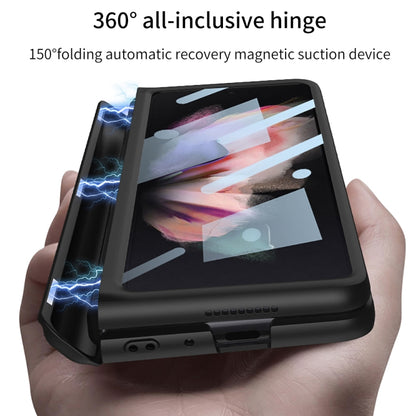 GKK Full Coverage Magnetic Fold Hinge Shockproof Phone Case with Pen Slots, For Samsung Galaxy Z Fold3 5G