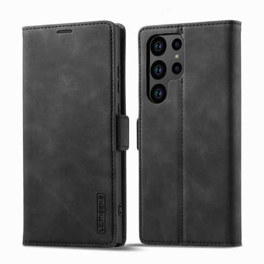 LC.IMEEKE Strong Magnetism Microfiber Leather Phone Case, For Samsung Galaxy S23 Ultra 5G