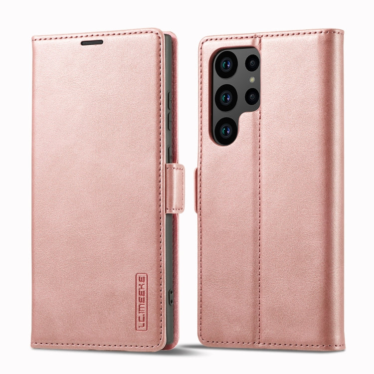 LC.IMEEKE Strong Magnetism Microfiber Leather Phone Case, For Samsung Galaxy S23 Ultra 5G