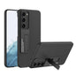 GKK Plain Leather Shockproof Phone Case with Holder, For Samsung Galaxy S23 5G, For Samsung Galaxy S23+ 5G, For Samsung Galaxy S23 Ultra 5G