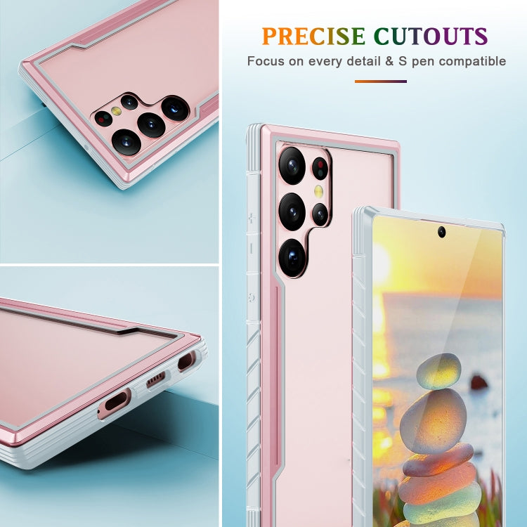 iPAKY Thunder Series Aluminum Frame + TPU Bumper + Clear PC Shockproof Phone Case, For Samsung Galaxy S22 Ultra 5G, For Samsung Galaxy S23 Ultra 5G
