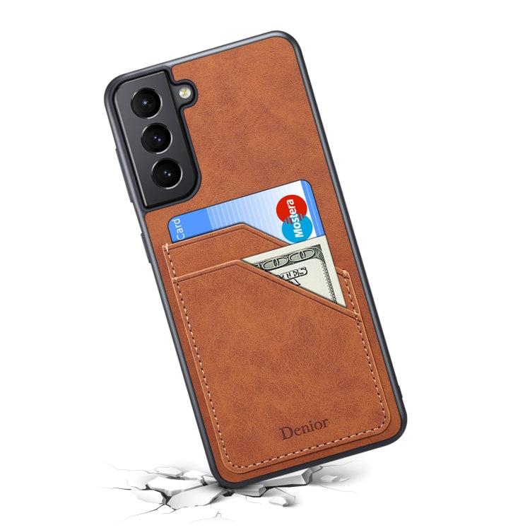 Denior PU Dual Card Slot Phone Case, For Samsung Galaxy S23 5G, For Samsung Galaxy S23+ 5G, For Samsung Galaxy S23 Ultra 5G