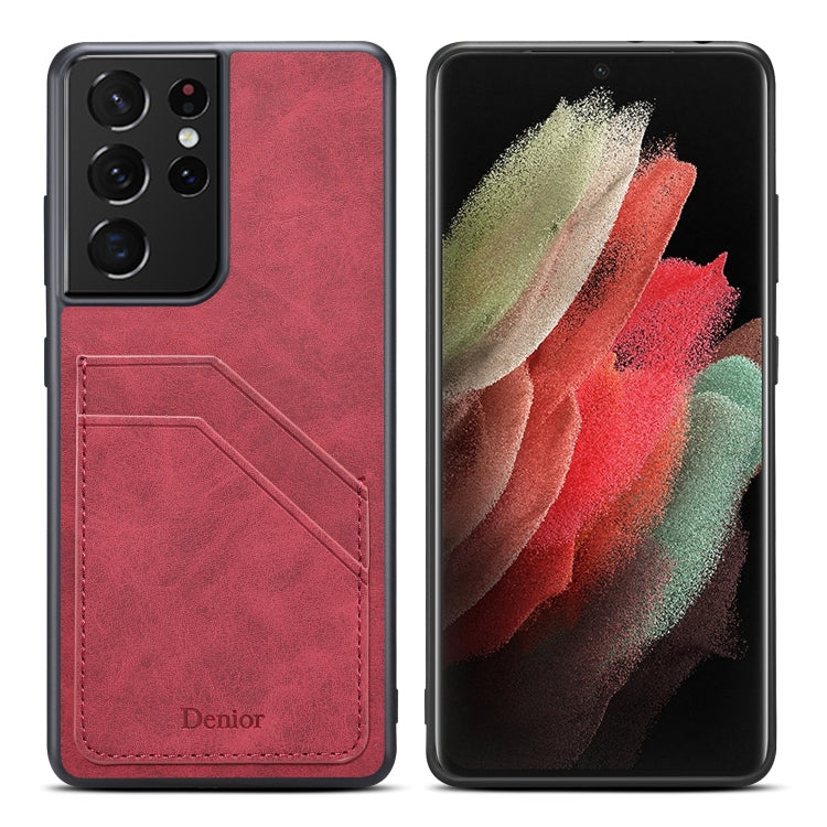Denior PU Dual Card Slot Phone Case, For Samsung Galaxy S23 5G, For Samsung Galaxy S23+ 5G, For Samsung Galaxy S23 Ultra 5G