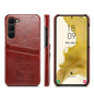 Fierre Shann Oil Wax Texture Leather Phone Case with Card Slots, For Samsung Galaxy S23 5G, For Samsung Galaxy S23+ 5G, For Samsung Galaxy S23 Ultra 5G