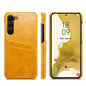 Fierre Shann Oil Wax Texture Leather Phone Case with Card Slots, For Samsung Galaxy S23 5G, For Samsung Galaxy S23+ 5G, For Samsung Galaxy S23 Ultra 5G