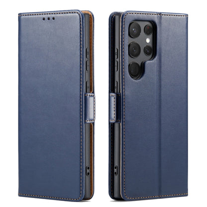 Fierre Shann PU Genuine Leather Texture Leather Phone Case, For Samsung Galaxy S23+ 5G, For Samsung Galaxy S23 Ultra 5G