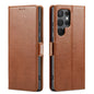 Fierre Shann PU Genuine Leather Texture Leather Phone Case, For Samsung Galaxy S23+ 5G, For Samsung Galaxy S23 Ultra 5G