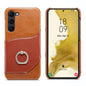 Fierre Shann Oil Wax Texture Genuine Leather Back Phone Case, For Samsung Galaxy S23 5G, For Samsung Galaxy S23+ 5G, For Samsung Galaxy S23 Ultra 5G