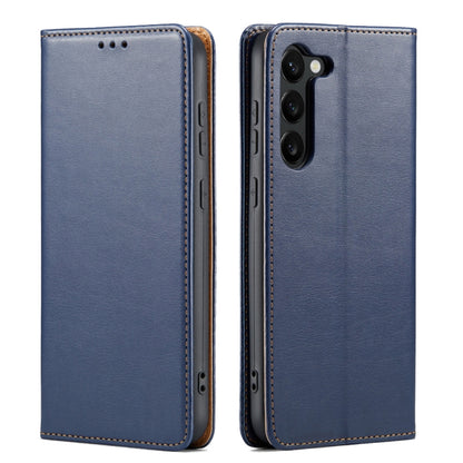 Fierre Shann PU Genuine Leather Texture Leather Phone Case, For Samsung Galaxy S23 5G