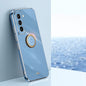 XINLI Straight Edge 6D Electroplate TPU Phone Case with Ring Holder, For Samsung Galaxy S21 5G, For Samsung Galaxy S21+ 5G, For Samsung Galaxy S21 Ultra 5G