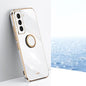 XINLI Straight Edge 6D Electroplate TPU Phone Case with Ring Holder, For Samsung Galaxy S21 5G, For Samsung Galaxy S21+ 5G, For Samsung Galaxy S21 Ultra 5G