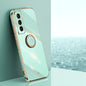 XINLI Straight Edge 6D Electroplate TPU Phone Case with Ring Holder, For Samsung Galaxy S21 5G, For Samsung Galaxy S21+ 5G, For Samsung Galaxy S21 Ultra 5G