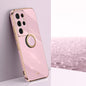 XINLI Straight Edge 6D Electroplate TPU Phone Case with Ring Holder, For Samsung Galaxy S21 5G, For Samsung Galaxy S21+ 5G, For Samsung Galaxy S21 Ultra 5G