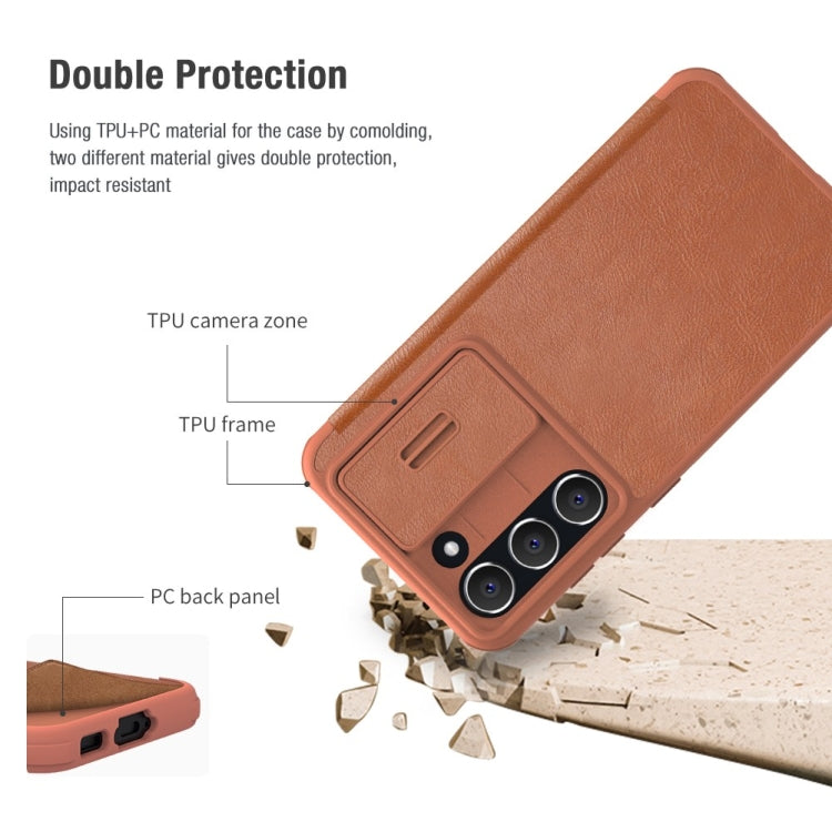 NILLKIN QIN Series Pro Sliding Camera Cover Design Leather Phone Case, For Samsung Galaxy S23 5G, For Samsung Galaxy S23+ 5G, For Samsung Galaxy S23 Ultra 5G