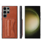 Fierre Shann Full Coverage Protective Leather Phone Case, For Samsung Galaxy S23+ 5G, For Samsung Galaxy S23 Ultra 5G