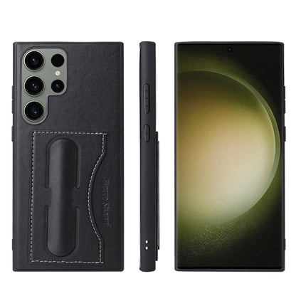 Fierre Shann Full Coverage Protective Leather Phone Case, For Samsung Galaxy S23+ 5G, For Samsung Galaxy S23 Ultra 5G