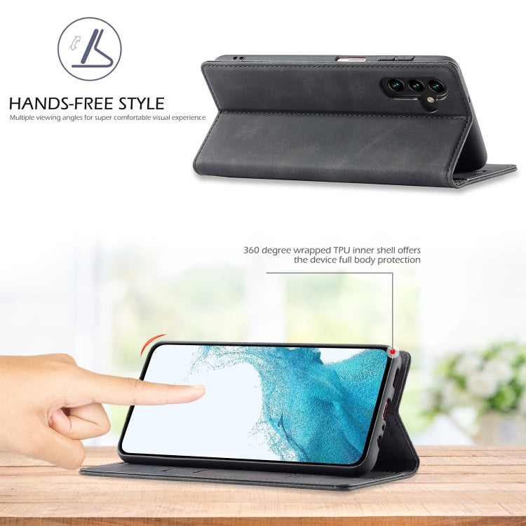 LC.IMEEKE Strong Magnetism Microfiber Leather Phone Case, For Samsung Galaxy A14 4G / 5G