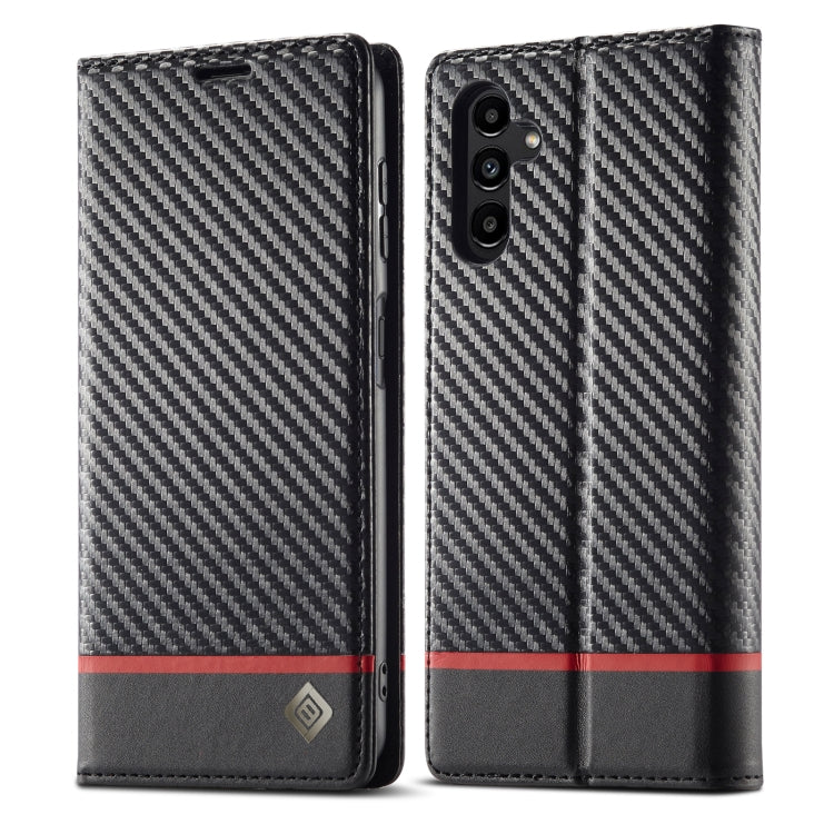 LC.IMEEKE Carbon Fiber Leather Phone Case, For Samsung Galaxy A14 4G / 5G