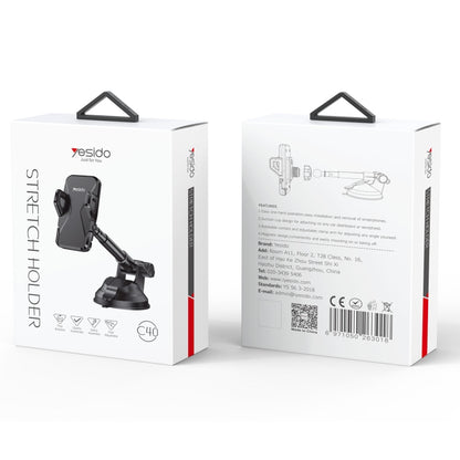 Yesido C40 Car Foldable 360 Degree Rotation Automatic Clip Phone Holder, C40