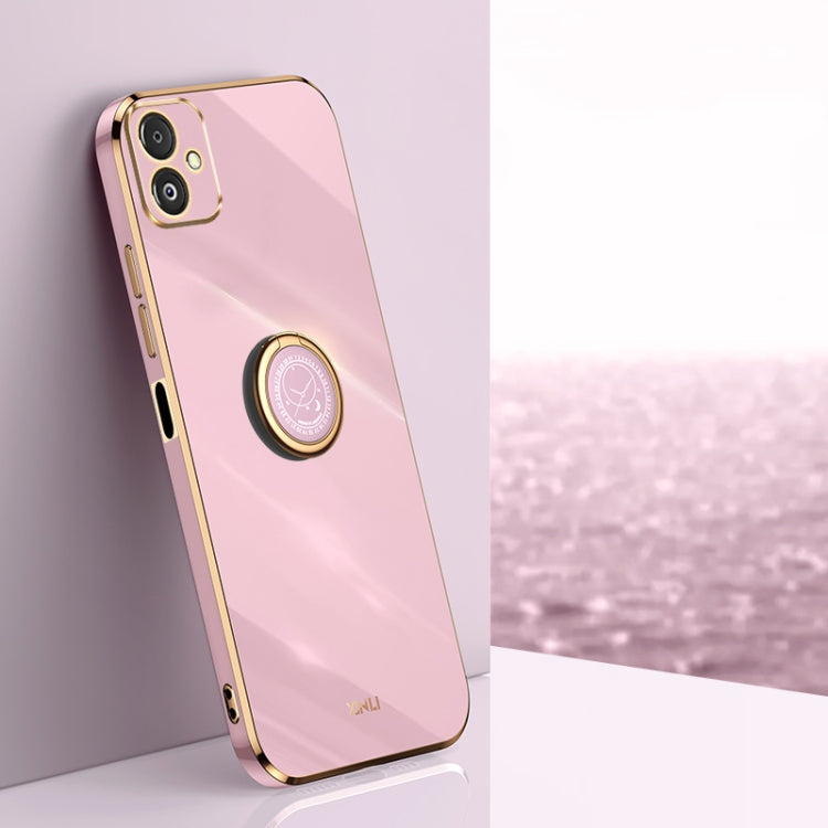 XINLI Straight Edge 6D Electroplate TPU Phone Case with Ring Holder, For Samsung Galaxy A15, For Samsung Galaxy A55, For Samsung Galaxy A35 5G, For Samsung Galaxy S24 Ultra 5G, For Samsung Galaxy S24+ 5G, For Samsung Galaxy S24 5G, For Samsung Galaxy A...