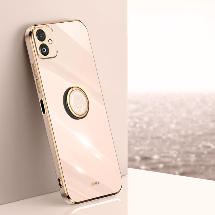 XINLI Straight Edge 6D Electroplate TPU Phone Case with Ring Holder, For Samsung Galaxy A15, For Samsung Galaxy A55, For Samsung Galaxy A35 5G, For Samsung Galaxy S24 Ultra 5G, For Samsung Galaxy S24+ 5G, For Samsung Galaxy S24 5G, For Samsung Galaxy A...