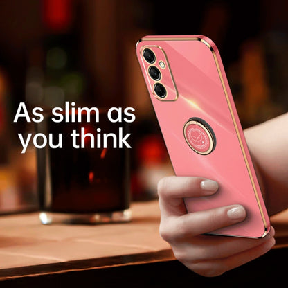 XINLI Straight Edge 6D Electroplate TPU Phone Case with Ring Holder, For Samsung Galaxy M14 5G, For Samsung Galaxy A04e 4G