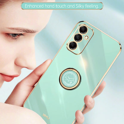 XINLI Straight Edge 6D Electroplate TPU Phone Case with Ring Holder, For Samsung Galaxy M14 5G, For Samsung Galaxy A04e 4G