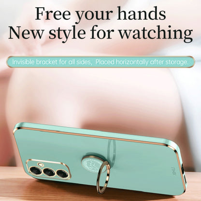 XINLI Straight Edge 6D Electroplate TPU Phone Case with Ring Holder, For Samsung Galaxy M14 5G, For Samsung Galaxy A04e 4G