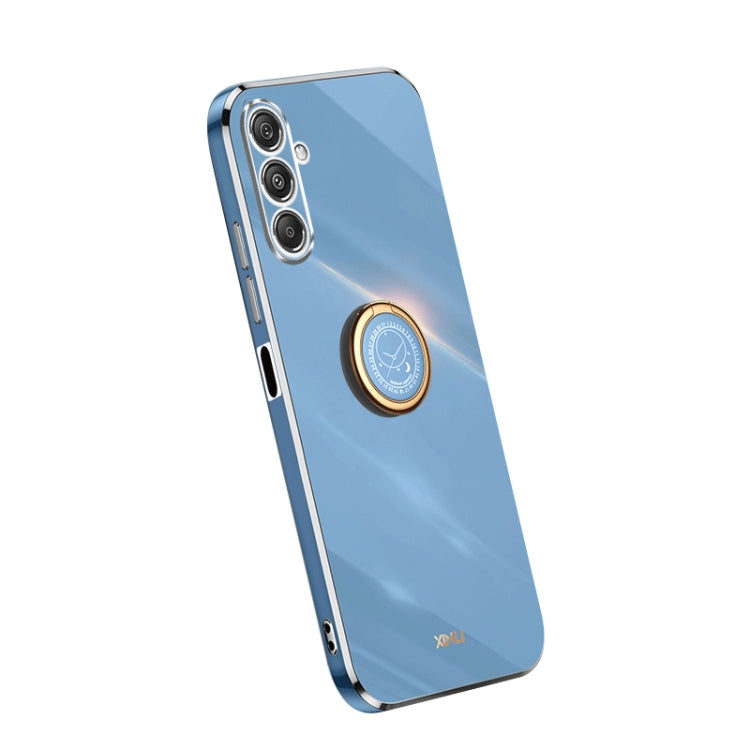 XINLI Straight Edge 6D Electroplate TPU Phone Case with Ring Holder, For Samsung Galaxy A15, For Samsung Galaxy A55, For Samsung Galaxy A35 5G, For Samsung Galaxy S24 Ultra 5G, For Samsung Galaxy S24+ 5G, For Samsung Galaxy S24 5G, For Samsung Galaxy A...