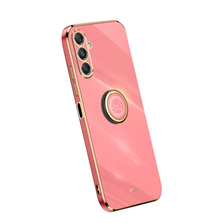 XINLI Straight Edge 6D Electroplate TPU Phone Case with Ring Holder, For Samsung Galaxy A15, For Samsung Galaxy A55, For Samsung Galaxy A35 5G, For Samsung Galaxy S24 Ultra 5G, For Samsung Galaxy S24+ 5G, For Samsung Galaxy S24 5G, For Samsung Galaxy A...